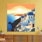SANTORINI GRIEKENLAND #1 CANVAS AFDRUK (Insitu (Woonkamer))