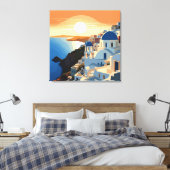 SANTORINI GRIEKENLAND #1 CANVAS AFDRUK (Insitu (Slaapkamer))