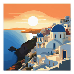 SANTORINI GRIEKENLAND #1 FOTO AFDRUK