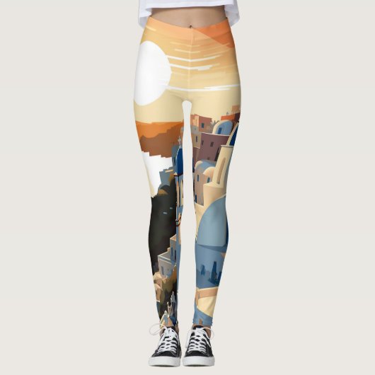 SANTORINI GRIEKENLAND #1 LEGGINGS (Voorkant)