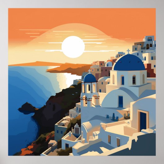 SANTORINI GRIEKENLAND #1 POSTER (Voorkant)