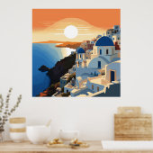 SANTORINI GRIEKENLAND #1 POSTER (Keuken)