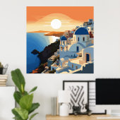 SANTORINI GRIEKENLAND #1 POSTER (Thuiskantoor)