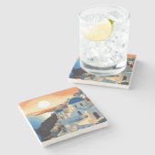 SANTORINI GRIEKENLAND #1 STENEN ONDERZETTER (Zijkant)