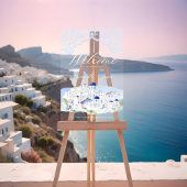 Santorini Griekenland Aquarel Bestemming Trouwen Acryl Bord