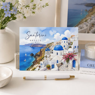 Santorini Griekenland Aquarel Briefkaart