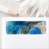 Santorini Griekenland aquarel retouradres label (Insitu)