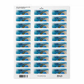 Santorini Griekenland aquarel retouradres label (Full Sheet)
