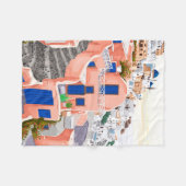 Santorini Griekenland Architectuur Fleece Deken (Voorkant (Horizontaal))
