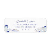 Santorini Griekenland Architectuur Waterverf Bruil Etiket (Voorkant)