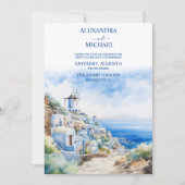 Santorini Griekenland Architectuur Waterverf Bruil Kaart (Voorkant)