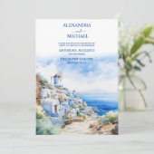 Santorini Griekenland Architectuur Waterverf Bruil Kaart (Staand voorkant)