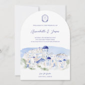 Santorini Griekenland Architectuur Waterverf Bruil Kaart (Voorkant)