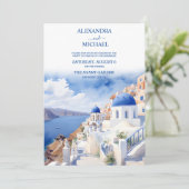 Santorini Griekenland Architectuur Waterverf Bruil Kaart (Staand voorkant)