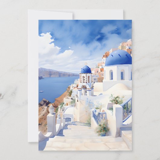 Santorini Griekenland Architectuur Waterverf Bruil Kaart (Achterkant)