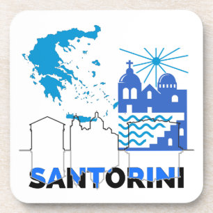 Santorini Griekenland.b Bier Onderzetter