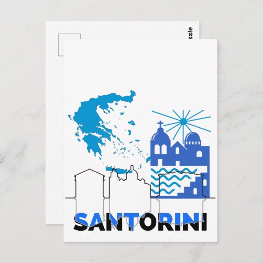 Santorini Griekenland.b Briefkaart (Voorkant / Achterkant)