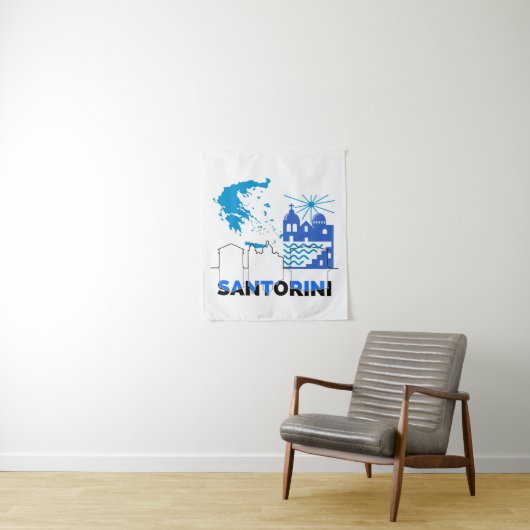 Santorini Griekenland.b Wandkleed (In situ)