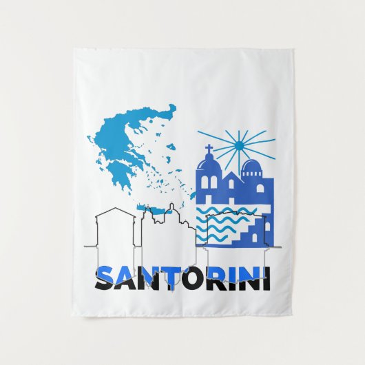 Santorini Griekenland.b Wandkleed (Voorkant)