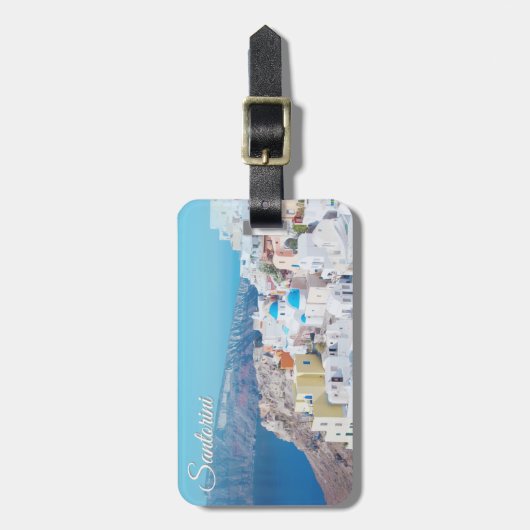 Santorini, Griekenland Bagagelabel (Voorkant verticaal)