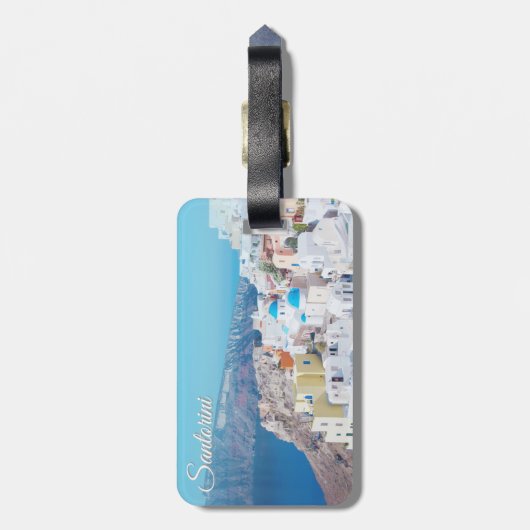 Santorini, Griekenland Bagagelabel (Achterkant verticaal)