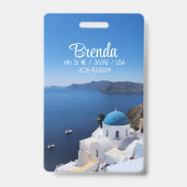 Santorini Griekenland bagagelabel Badge (Achterkant)