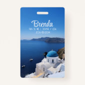 Santorini Griekenland bagagelabel Badge (Achterkant)