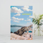 Santorini, Griekenland Beach House Briefpapier (Staand voorkant)
