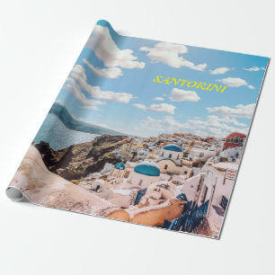 Santorini, Griekenland Beach House Cadeaupapier