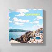 Santorini, Griekenland Beach House Canvas Afdruk (Voorkant)