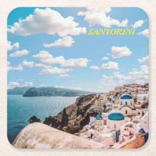 Santorini, Griekenland Beach House Kartonnen Onderzetters