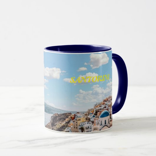 Santorini, Griekenland Beach House Mok (Voorkant rechts)