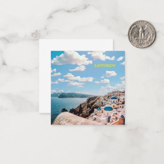 Santorini, Griekenland Beach House Notitiekaartje (Voorkant / Achterkant in situ)