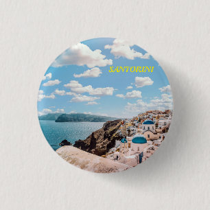 Santorini, Griekenland Beach House Ronde Button 3,2 Cm