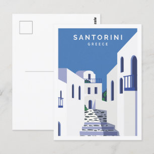 Santorini Griekenland Beroemde Reisplaats Illustra Briefkaart