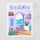 Santorini Griekenland Beroemde Reisplaats Illustra Briefkaart (Voorkant)