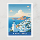 Santorini Griekenland Beroemde Vintage Reisplaats Briefkaart (Voorkant)