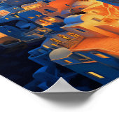 Santorini Griekenland Beroemde Vintage Reisplaats Poster (Hoek)