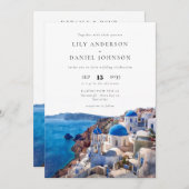 Santorini Griekenland Bestemming Alles in één brui Kaart (Voorkant / Achterkant)