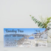 Santorini Griekenland Bestemming Boarding Pass Bru Kaart (Staand voorkant)