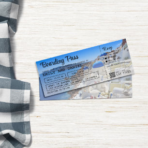 Santorini Griekenland Bestemming Boarding Pass Bru Kaart