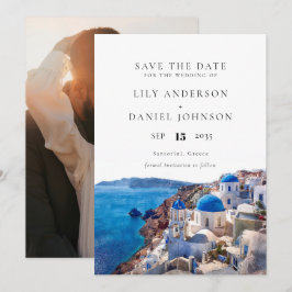 Santorini Griekenland Bestemming Fotobruiloft Save The Date