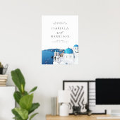 SANTORINI GRIEKENLAND Bestemming Huwelijk Welkom Poster (Thuiskantoor)
