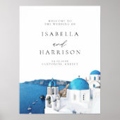 SANTORINI GRIEKENLAND Bestemming Huwelijk Welkom Poster (Voorkant)