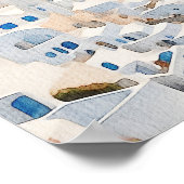 SANTORINI GRIEKENLAND Bestemming Trouw Welkom Poster (Hoek)