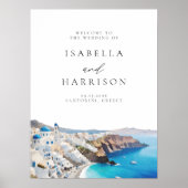 SANTORINI GRIEKENLAND Bestemming Trouw Welkom Poster (Voorkant)