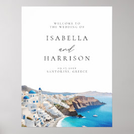 SANTORINI GRIEKENLAND Bestemming Trouw Welkom Poster