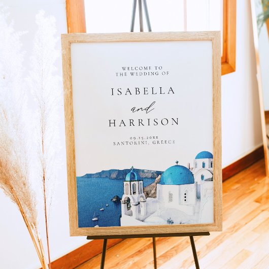 SANTORINI GRIEKENLAND Bestemming Trouw Welkom Poster