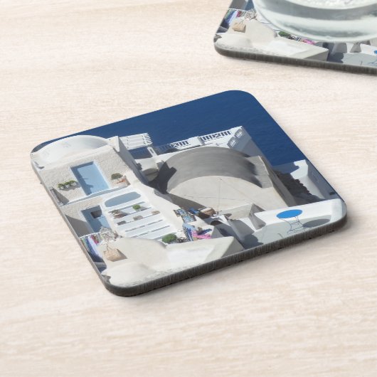 Santorini, Griekenland Bier Onderzetter (Linkerzijde)