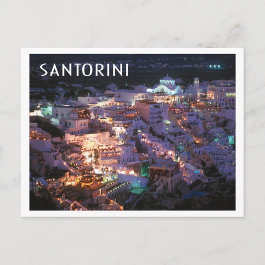 Santorini Griekenland bij nacht Foto Briefkaart (Voorkant)